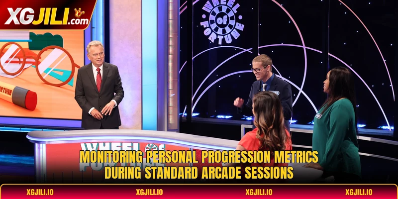 Monitoring personal progression metrics during standard arcade sessions Monitoring personal progression metrics during standard arcade sessions