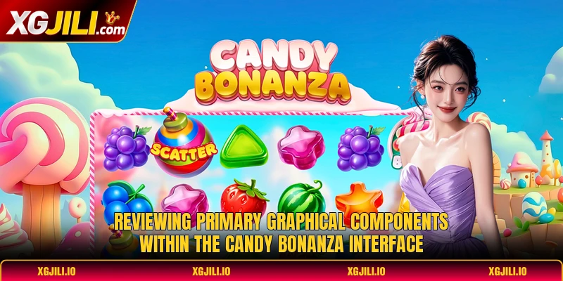 Reviewing primary graphical components within the candy bonanza interface Reviewing primary graphical components within the candy bonanza interface